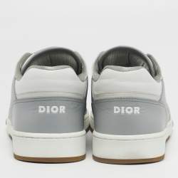 Pre Owned Dior B27 Size 45 Grey  Oblique Canvas and Leather Low Top Sneakers