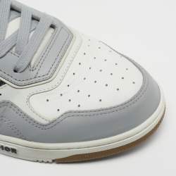 Pre Owned Dior B27 Size 45 Grey  Oblique Canvas and Leather Low Top Sneakers