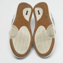 Pre Owned Dior B27 Size 45 Grey  Oblique Canvas and Leather Low Top Sneakers