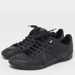 Pre Owned Dior Homme Size 41 Black Patent and Leather Low Top Sneakers