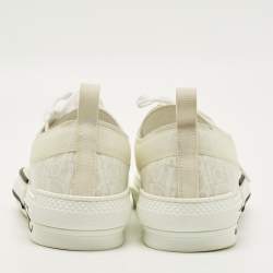 Pre Owned حذاء رياضي ديور B23 دانتيل أبيض وبي في سي شبكي مقاس 45