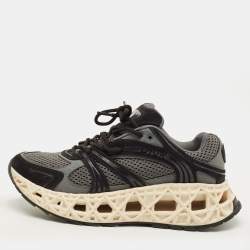 Pre Owned Dior B35 Size 41 Grey/Black Mesh and Suede NXXT Lace Up Sneakers