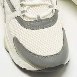 Pre Owned حذاء رياضي ديور 22 جلد وكريم وشبك برباط مقاس 45