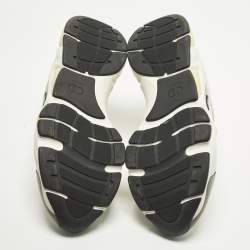 Pre Owned حذاء رياضي ديور 22 جلد وكريم وشبك برباط مقاس 45