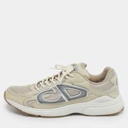 Pre Owned حذاء رياضي ديور B30 شبك وجلد بلونين برباط مقاس 45