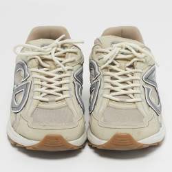 Pre Owned حذاء رياضي ديور B30 شبك وجلد بلونين برباط مقاس 45