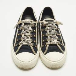 Pre Owned Dior Walk'n'Dior Size 41 Navy Blue/White Canvas Low Top Sneakers