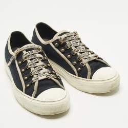 Pre Owned Dior Walk'n'Dior Size 41 Navy Blue/White Canvas Low Top Sneakers