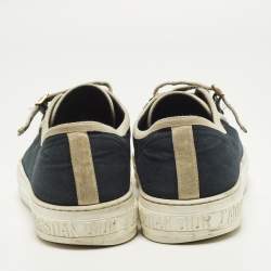 Pre Owned Dior Walk'n'Dior Size 41 Navy Blue/White Canvas Low Top Sneakers