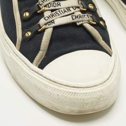Pre Owned Dior Walk'n'Dior Size 41 Navy Blue/White Canvas Low Top Sneakers