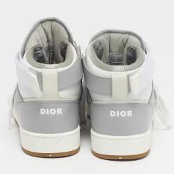 Pre Owned حذاء رياضي ديور B27 جاكار متعدد الألوان وجلد بعنق مرتفع مقاس 45