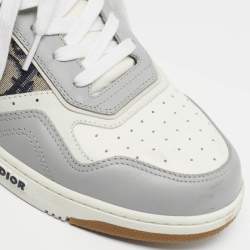 Pre Owned حذاء رياضي ديور B27 جاكار متعدد الألوان وجلد بعنق مرتفع مقاس 45