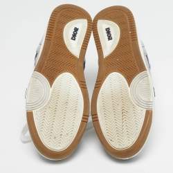 Pre Owned حذاء رياضي ديور B27 جاكار متعدد الألوان وجلد بعنق مرتفع مقاس 45