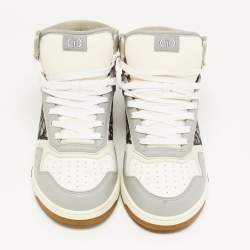 Pre Owned Dior B27 Size 46 Multicolor Jacquard and Leather High Top Sneakers