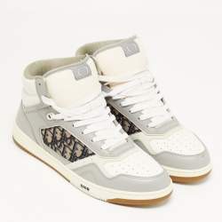 Pre Owned Dior B27 Size 46 Multicolor Jacquard and Leather High Top Sneakers