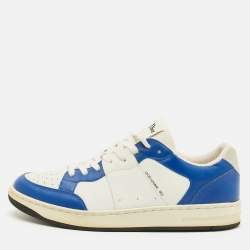 مملوكة مسبقًا Dior B02 Size 44 White/Blue Leather Low Top Sneakers