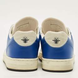 Pre Owned Dior B02 Size 44 White/Blue Leather Low Top Sneakers