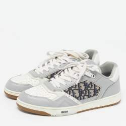 Pre Owned Dior b27 Size 45 Multicolor Jacquard and Leather Lace Up Sneakers