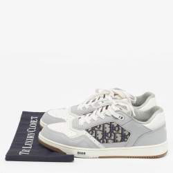 Pre Owned Dior b27 Size 45 Multicolor Jacquard and Leather Lace Up Sneakers