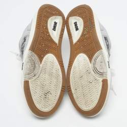 Pre Owned Dior b27 Size 45 Multicolor Jacquard and Leather Lace Up Sneakers