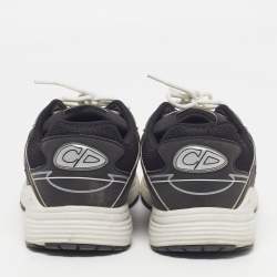 Pre Owned Dior B30 Size 45 Black/Grey Leather and Mesh Lace Up Sneakers