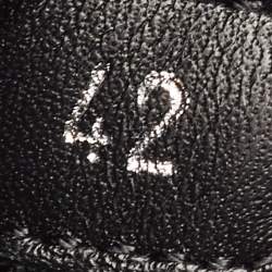 Pre Owned Dior B27 Uptown Size 42 Navy Blue/White Oblique Canvas and Leather Lace Up Sneakers