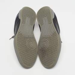 Pre Owned Dior B18 Size 42.5 Navy Blue/Black Canvas and Leather Low Top Sneakers