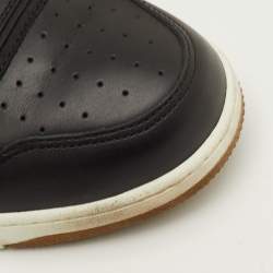 Pre Owned Dior B27 Size 43 Black/Beige Oblique Canvas and Leather High Top Sneakers