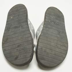 Pre Owned صندل منزلق ديور كانفاس وجلد رمادي CD دايموند مقاس 46