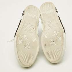 Pre Owned Dior B23 Size 46 Blue/White Jacquard Oblique Kasuri High Top Sneakers