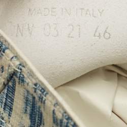 Pre Owned Dior B23 Size 46 Blue/White Jacquard Oblique Kasuri High Top Sneakers