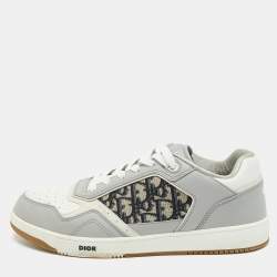 Pre Owned Dior B27 Size 44 Multicolor Oblique Canvas and Leather Lace Up Sneakers