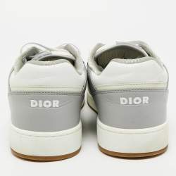 Pre Owned حذاء رياضي ديور ج27 جلد وكانفاس رمادي رباط مقاس 37