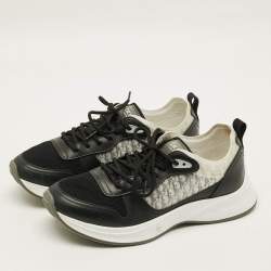 Pre Owned Dior B25 Size 43 Black Leather and Mesh Lace Up Sneakers