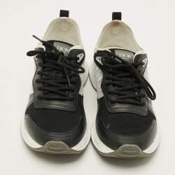 Pre Owned Dior B25 Size 43 Black Leather and Mesh Lace Up Sneakers