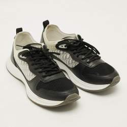 Pre Owned Dior B25 Size 43 Black Leather and Mesh Lace Up Sneakers