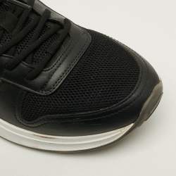 Pre Owned Dior B25 Size 43 Black Leather and Mesh Lace Up Sneakers