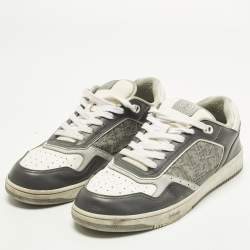 Pre Owned حذاء رياضي ديور B27 مقاس 44 جلد جاكار بشكل معقد بألوان متعددة منخفض من أعلى