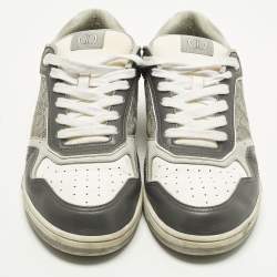 Pre Owned حذاء رياضي ديور B27 مقاس 44 جلد جاكار بشكل معقد بألوان متعددة منخفض من أعلى