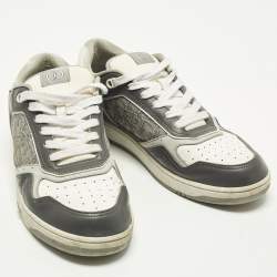 Pre Owned حذاء رياضي ديور B27 مقاس 44 جلد جاكار بشكل معقد بألوان متعددة منخفض من أعلى