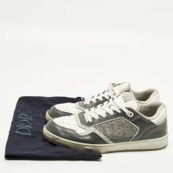 Pre Owned حذاء رياضي ديور B27 مقاس 44 جلد جاكار بشكل معقد بألوان متعددة منخفض من أعلى