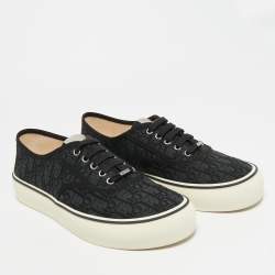 Pre Owned Dior Saltwind Size 45 Black/Dark Grey Oblique Jacquard Low Top Sneakers