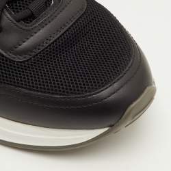 Pre Owned Dior B25 Size 43 Black/White Oblique Mesh, Leather and Rubber Lace Up Sneakers