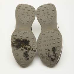 Pre Owned Dior B25 Size 43 Black/White Oblique Mesh, Leather and Rubber Lace Up Sneakers