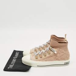 Pre Owned حذاء رياضي ديور جاك B23  كانفاس أسود بعنق مرتفع مقاس 41.5