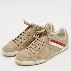 Pre Owned حذاء رياضي ديور رجالي سويدي وجلد رصاصي منخفض من أعلى مقاس 43