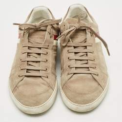 Pre Owned حذاء رياضي ديور رجالي سويدي وجلد رصاصي منخفض من أعلى مقاس 43