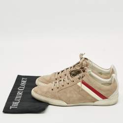 Pre Owned حذاء رياضي ديور رجالي سويدي وجلد رصاصي منخفض من أعلى مقاس 43