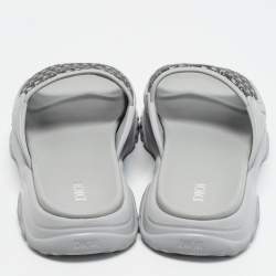 Pre Owned Dior H-Town Size 43 Beige/Grey Oblique Canvas and Rubber Slide Sandals