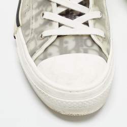 Pre Owned Dior B23 Size 46 Transparent/Grey Oblique Mesh and PVC High Top Sneakers